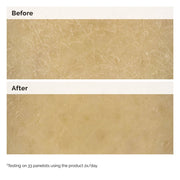 Before and After close-up images of skin. The 'Before' image shows very dry, cracked skin. The 'After' image shows the skin is visibly smoother and more hydrated, demonstrating the body lotion's effectiveness.